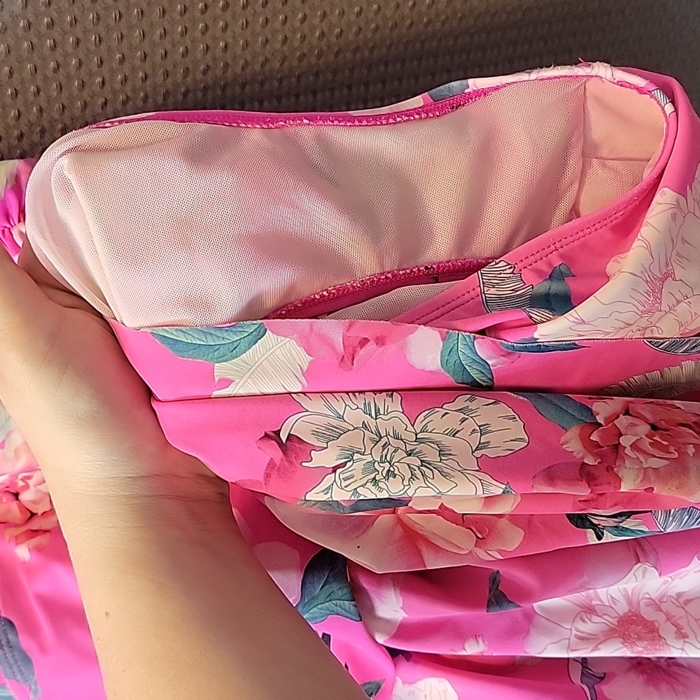 Torrid Size 1 Swim Dress Floral Side Tie - Picture 6 of 7